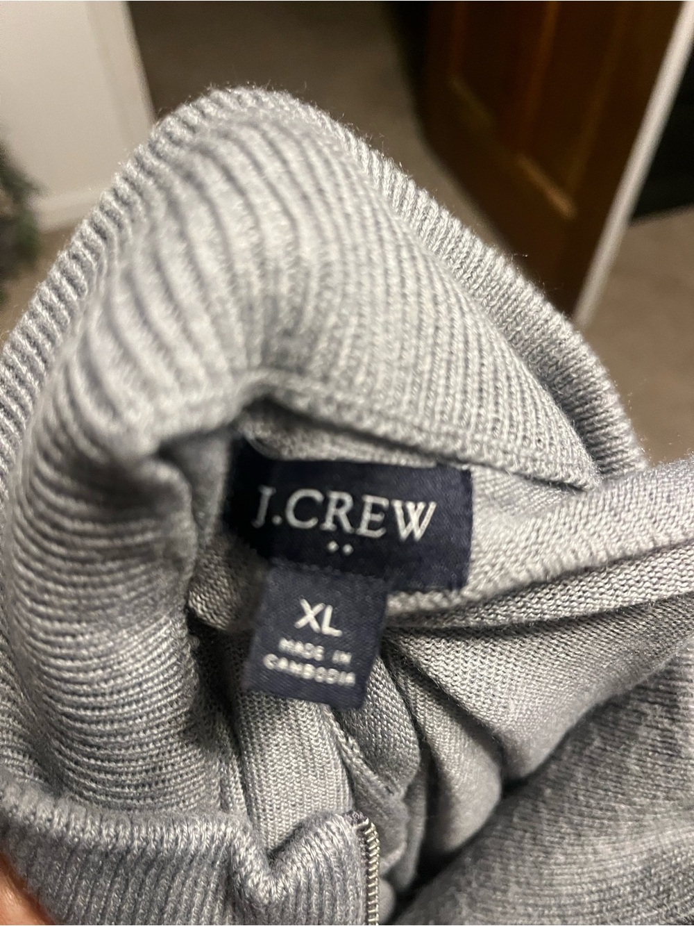 J. Crew Men's Light Gray Zip-Up Sweater Jacket